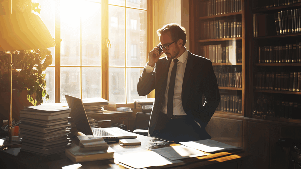 Lawyer on VoIP phone